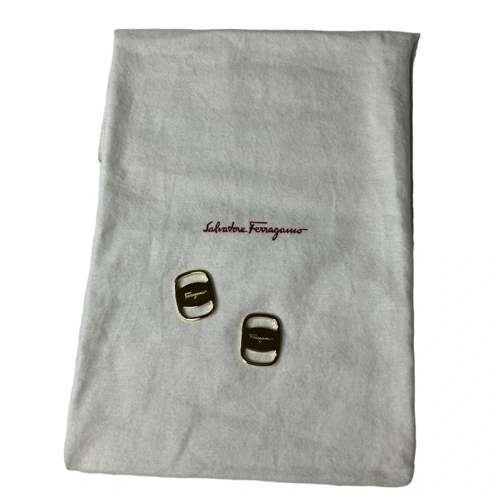 Authentic SALVATORE FERRAGAMO Logo Accessory Scarf Ring SET OF TWO with Dust Bag - Picture 4 of 16